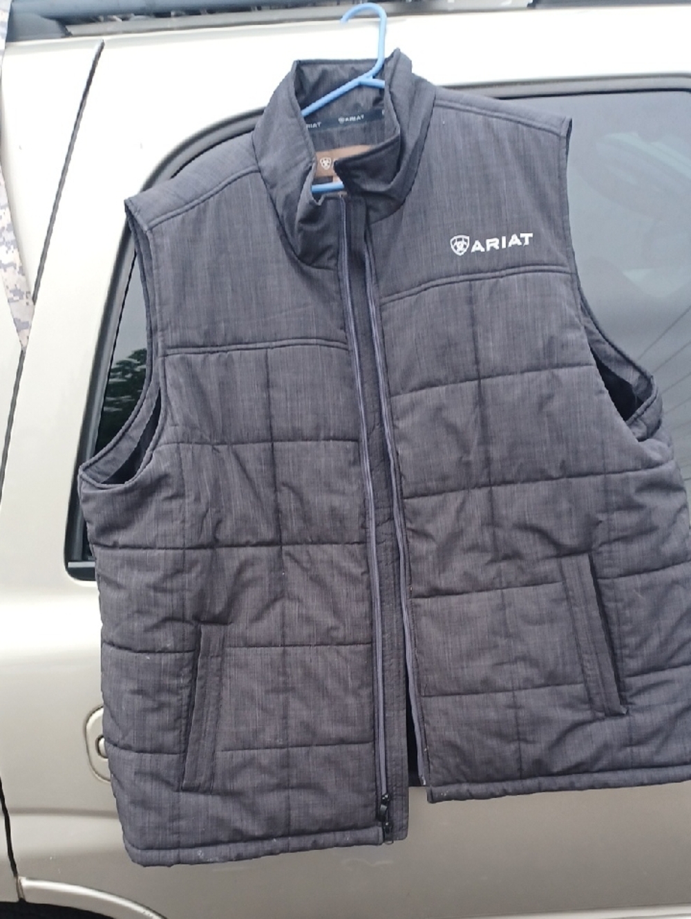 Ariat Men's Quilted Concealed Carry Charcoal Gray Puffer Vest